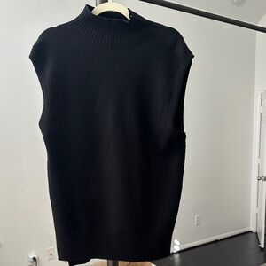 Athleta wool and cashmere Black Sleeveless oversized Sweater